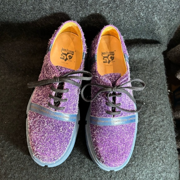 JOHN FLUEVOG Sz 9 Tycho  Space Edition Fuzzy Made in Portugal Platform Shoes - Picture 4 of 10